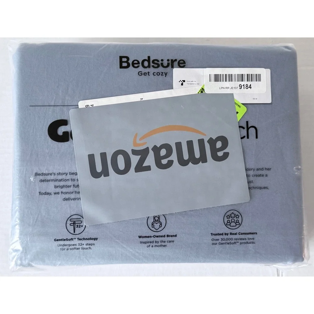 Bedsure GentleSoft King Duvet Cover Set Blue 3 Piece Ultra Soft Bedding open no